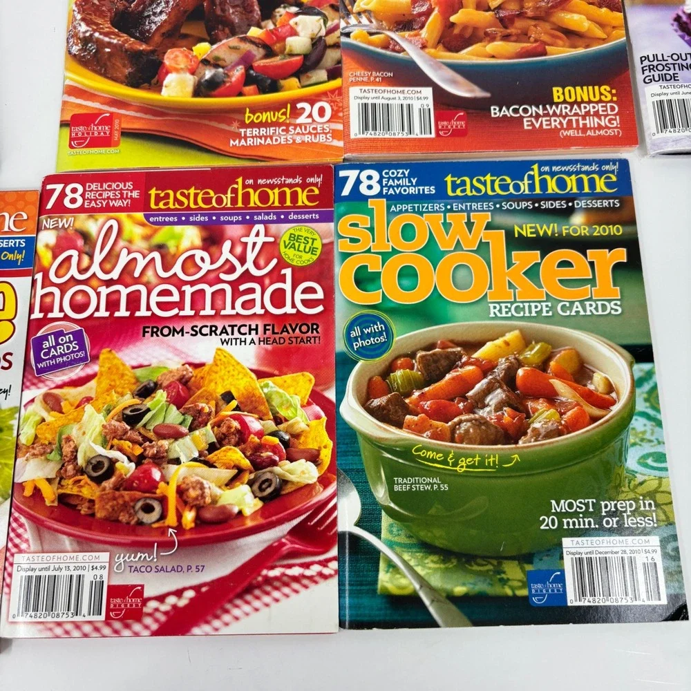 Taste of Home Pillsbury Recipe Card Books Lot of 7 Cookbooks 2010 Baking Cooking